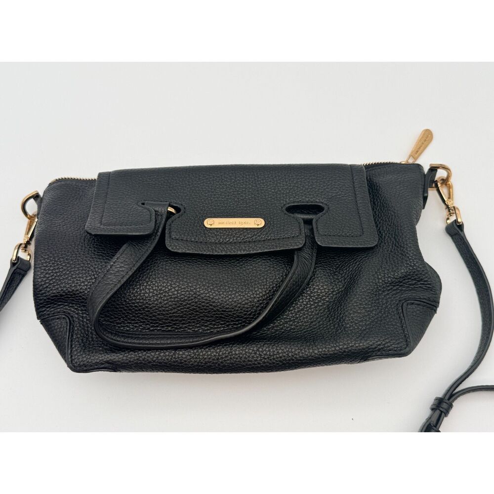 Michael Kors Black Pebbled Leather Satchel Crossbody